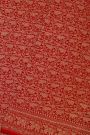 Banarasi Kaddi Georgette Red Saree With Elephants In Zari Border