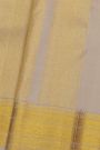 Kancheepuram Silk Cream Dhoti With Cross Lines And Buttis