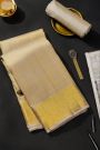 Kancheepuram Tissue Cream Bridal Dhoti With Zari Lines