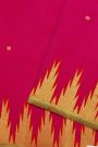 Kancheepuram Silk Magenta Saree With Dollar Buttis Body And Self Temple Border With Zari Lines Pallu