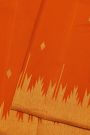 Kancheepuram Silk Rust Saree With Floral Buttis Body And Self Temple Border And Kaddi Pallu