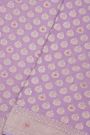 Banarasi Kaddi Georgette Lavender Saree With Floral Zari Buttis Body