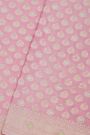 Banarasi Kaddi Georgette Baby Pink Saree With Floral Buttis In Zari Body