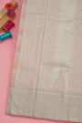 Kancheepuram Silk Peach Pink Saree With Dual Colour Checks Body Plain Border