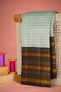Kancheepuram Silk Mint Green Saree With Checks Body