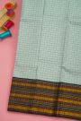 Kancheepuram Silk Mint Green Saree With Checks Body