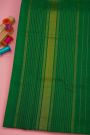 Kancheepuram Silk Black Saree With Half And Half Rain Drop Buttis Body