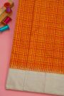 Kancheepuram Silk Multi Coloured Checks Mustard Yellow Saree