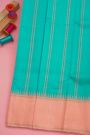 Kancheepuram Silk Sea Green Saree With Temple Border