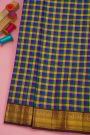 Kancheepuram Silk Multi-Colour Checked Saree With Kuttu Border