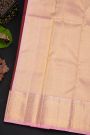 Kancheepuram Silk Maroon Saree With Florals And Peacocks In Checks Body And Contrast Florals And Peacocks Border