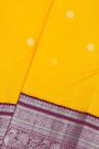 Kancheepuram Silk Yellow Saree With Dollar Buttis Body And Contrast Ganga Jamuna Border
