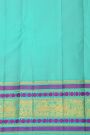 Kancheepuram Silk Dual Colour Saree With Peacock Buttis Body And Contrast Florals And Peacocks Border