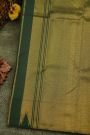 Kancheepuram Silk Wine Saree With Contrast Multicolour Temple Border And Kaddi Pallu