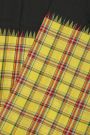 Kancheepuram Silk Black Saree With Multi-Colour Checks Half And Half Borderless