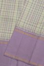Kancheepuram Silk Mint Green Saree With Multi Checks Kuttu Plain Border