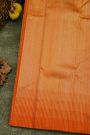 Kancheepuram Silk Orange Saree With Huge Golden Zari Temples And Buttis
