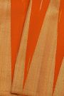 Kancheepuram Silk Orange Saree With Huge Golden Zari Temples And Buttis