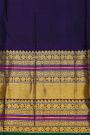 Kancheepuram Silk Yellow Saree With Gold Buttas And Peacock And Elephant Motif Kaddi Zari Border