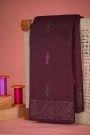Kancheepuram Silk Wine Saree With Meenakari Buttis