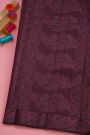 Kancheepuram Silk Wine Saree With Meenakari Buttis