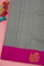 Kancheepuram Silk Dual Colour Saree With Kattam Checks Body Peacock Motifs Border
