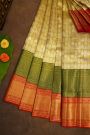 Kancheepuram Tissue Gold Saree With Majestic Floral Brocade Pallu