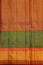 Kancheepuram Tissue Gold Saree With Majestic Floral Brocade Pallu