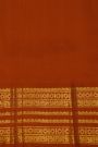 Kancheepuram Silk Black Saree With Gold Buttas And Rich Orange Traditional Zari Border