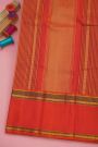 Kancheepuram Silk Dark Purple Saree WIth Gap Border Motifs