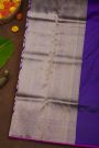 Banarasi Silk Purple Saree With Florals And Birds