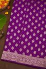 Banarasi Silk Purple Saree With Florals And Buttis