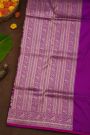 Banarasi Silk Purple Saree With Florals And Birds