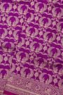 Banarasi Silk Purple Saree With Florals And Birds