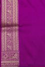 Banarasi Silk Purple Saree With Florals And Birds