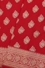 Banarasi Silk Red Saree With Self Border
