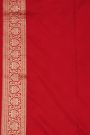 Banarasi Silk Red Saree With Self Border