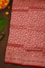 Banarasi Silk Red Saree With Florals And Animals Body