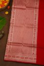 Banarasi Silk Red Saree With Florals And Animals Body