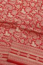 Banarasi Silk Red Saree With Florals And Animals Body