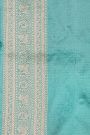 Banarasi Silk Sky Blue Saree With Florals And Birds