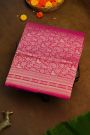 Banarasi Silk Pink Saree With Florals And Animals Body