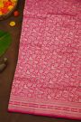 Banarasi Silk Pink Saree With Florals And Animals Body