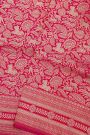 Banarasi Silk Pink Saree With Florals And Animals Body