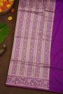 Banarasi Silk Violet Saree With All Over Floral Jaal