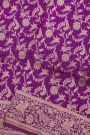 Banarasi Silk Violet Saree With All Over Floral Jaal