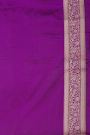 Banarasi Silk Violet Saree With All Over Floral Jaal