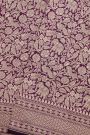 Banarasi Silk Dark Purple Saree With Diamonds In Zari Border