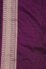 Banarasi Silk Dark Purple Saree With Diamonds In Zari Border