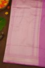 Banarasi Silk Baby Pink Saree WIth Florals And Cows Body